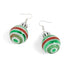 Christmas Bulb Dangle Earrings - Green Stripe